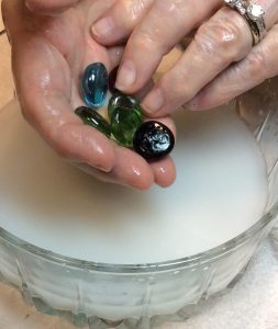 The round stones and soft silky solution pamper your hands