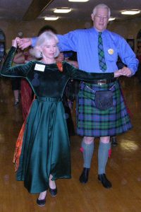 Dudley and Marjory in the Morrison Clan plaids