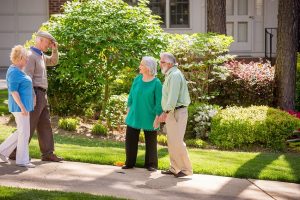Our campus has walking trails throughout the community and in the surrounding neighborhood