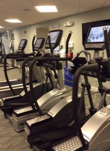 When they are not in the water, residents use the treadmills for more cardio fitness