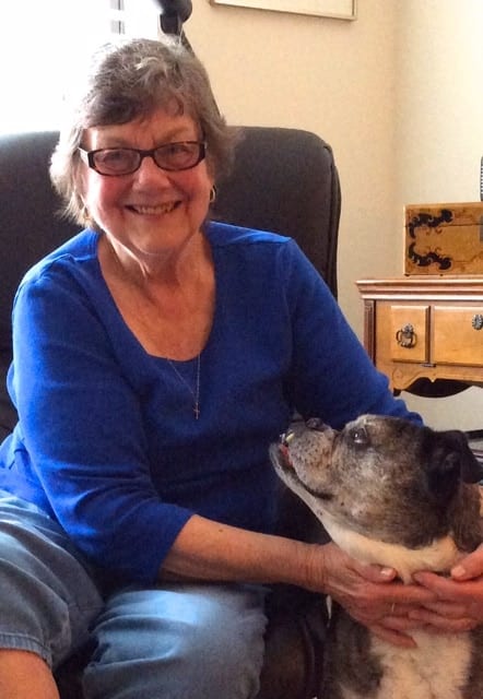 Gail and her pup, who also helps her live an active life at Springmoor