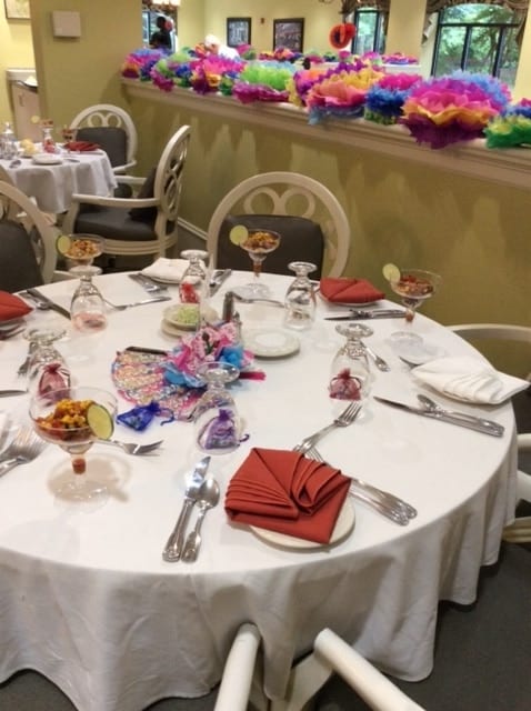 Dinner table at Springmoor summer gala